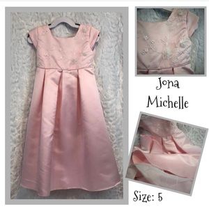 🍁 Jona Michelle Dress Sz 5 Pink Formal Girls